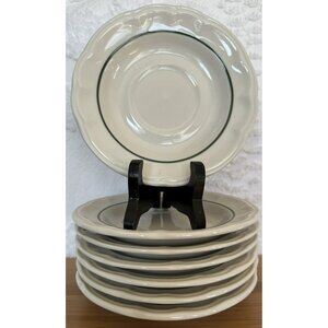 Pfatzgraff Snow Village Saucers 5.75”W x 1”H Set Of 7 1993-2006 VGUC